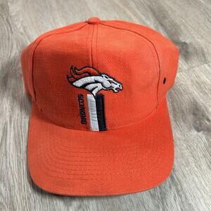 VTG Denver Broncos Snapback Hat NFL Football Logo 7 Orange Blue‎ Cap